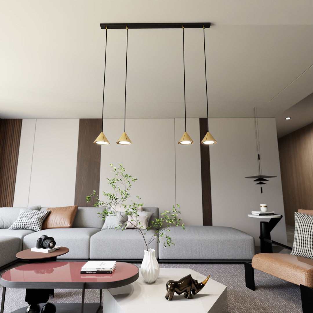 Elit 4 pendant light black/gold