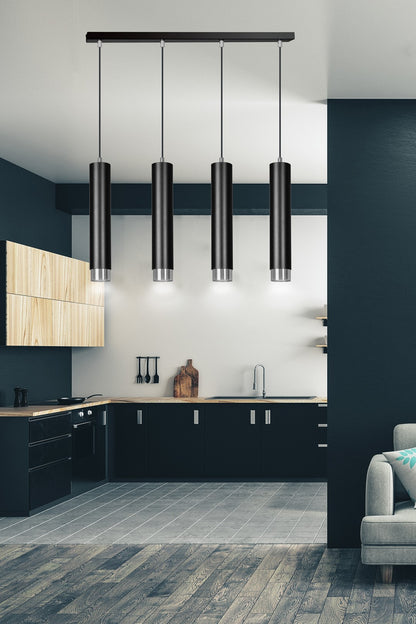 Kibo 4 pendant light black/chrome