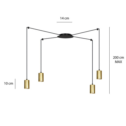 Traker 4 pendellampe sort/guld