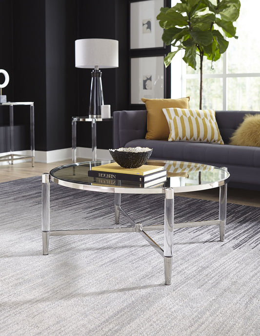 Marilyn Coffee Table in Glass, Acrylic and Polished Stainless Steel