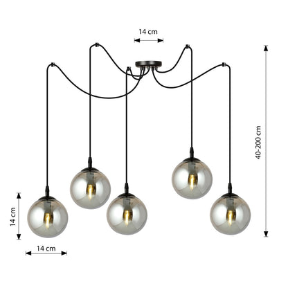 Gigi 5 pendant light graphite