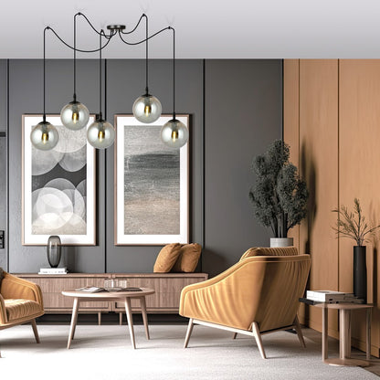 Gigi 5 pendant light graphite