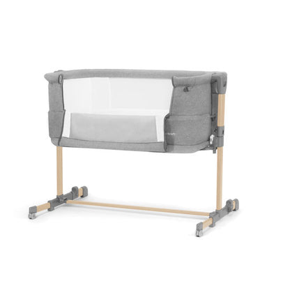 KINDERKRAFT NESTE GROW co-sleeper bed, light grey, solid wood