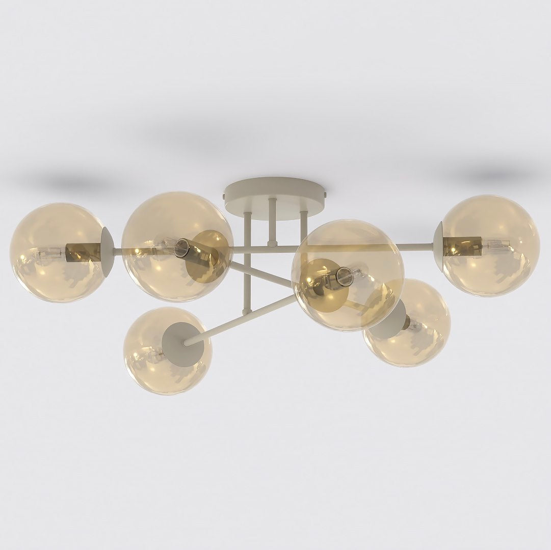Roma 6 ceiling lamp mocha/amber