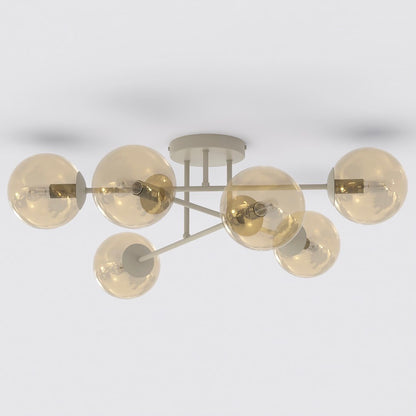 Roma 6 ceiling lamp mocha/amber