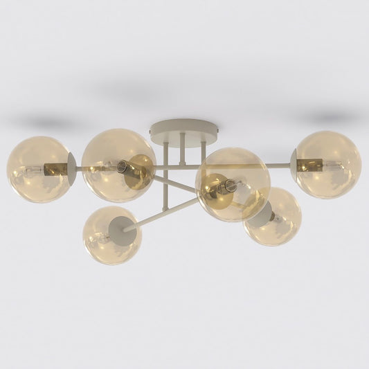 Roma 6 ceiling lamp mocha/amber