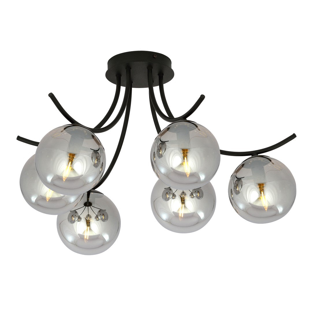 Boston 6 loftlampe sort/grafit