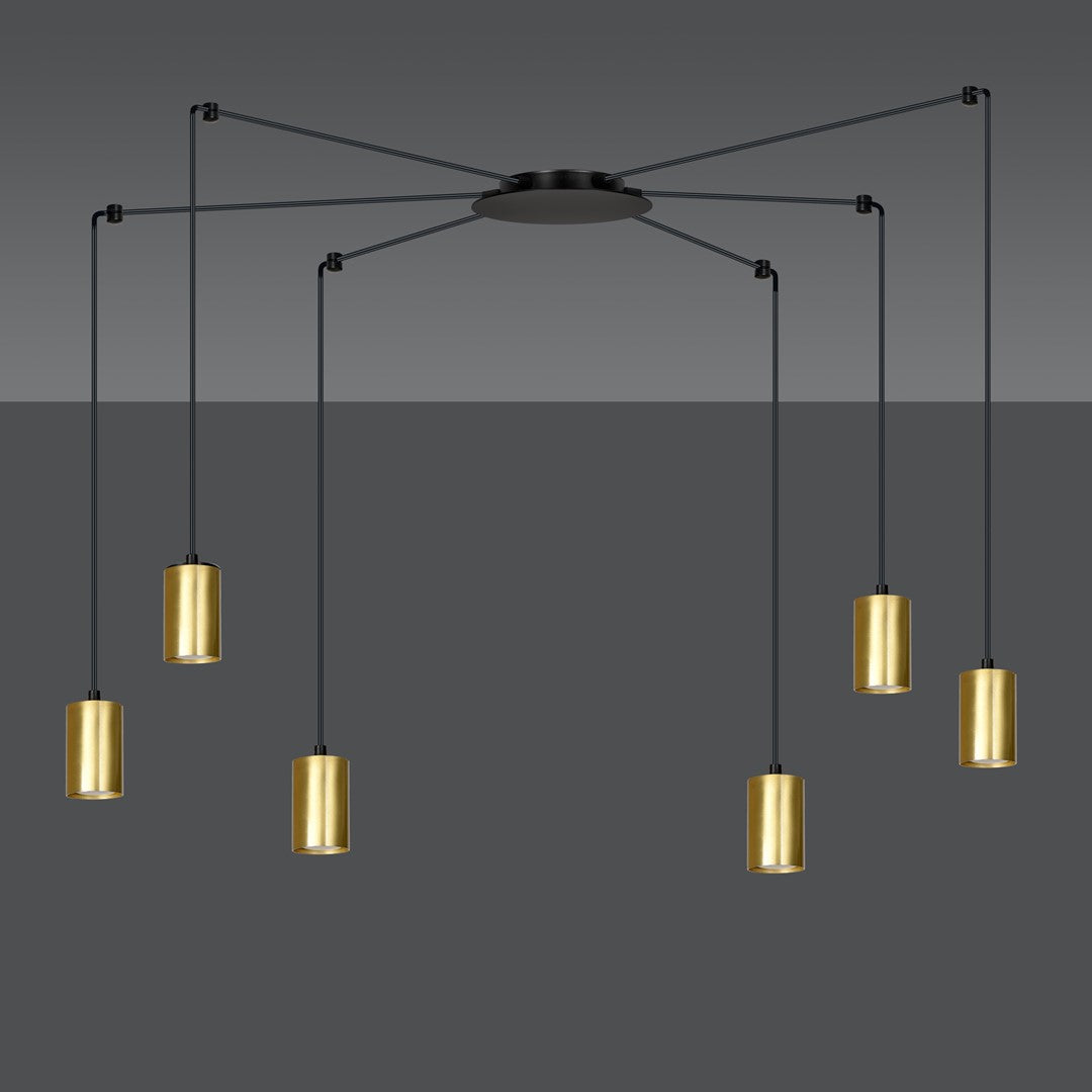 Traker 6 pendant light black/gold