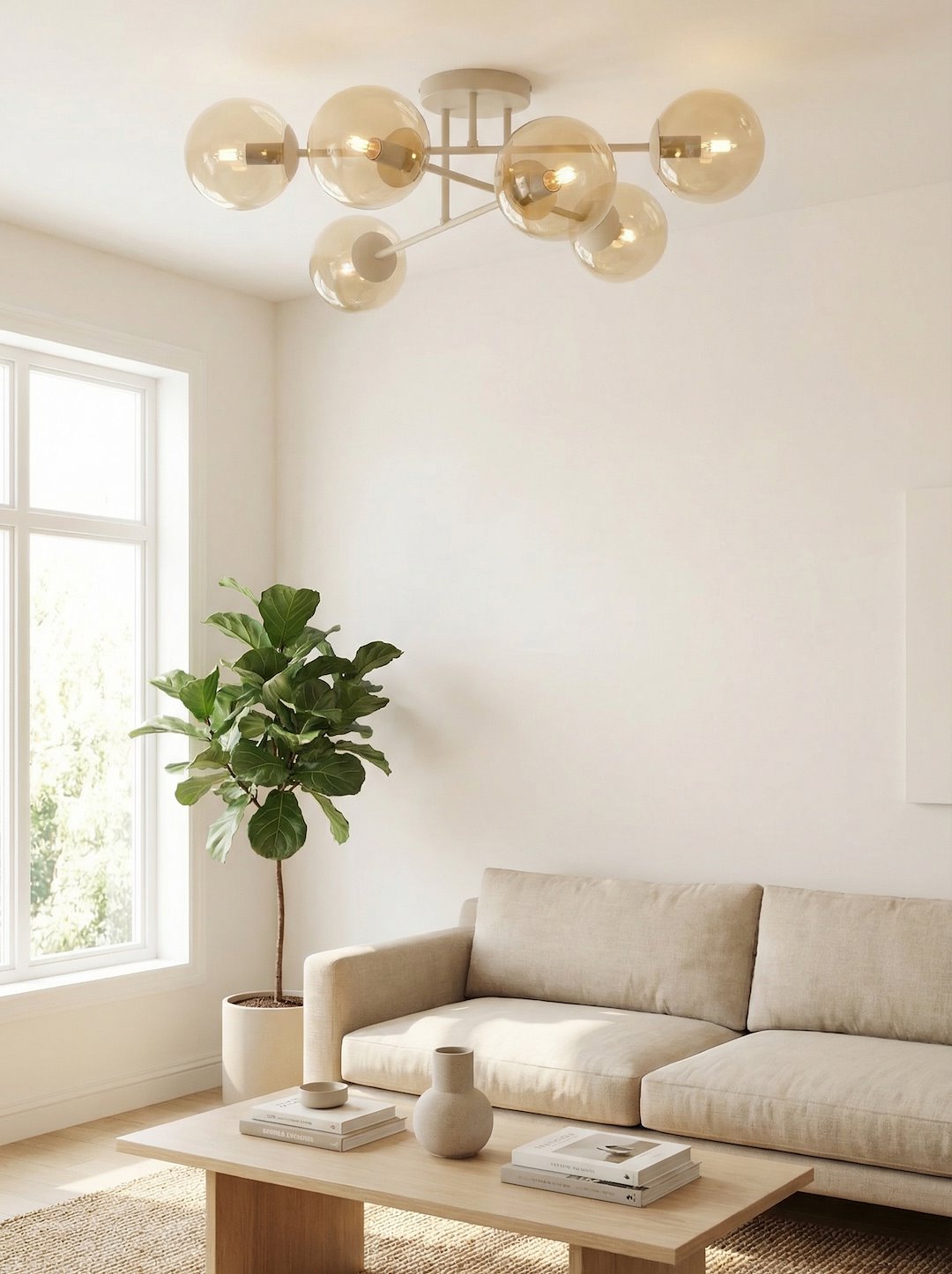 Roma 6 ceiling lamp mocha/amber