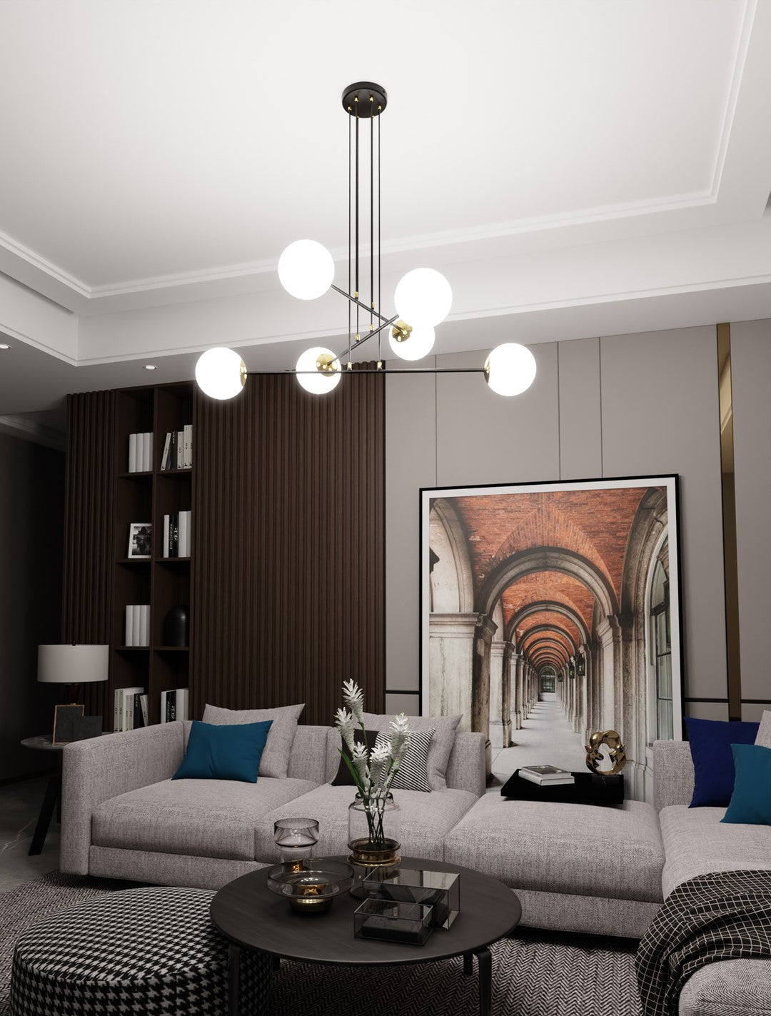 Ognis 6 pendant light black