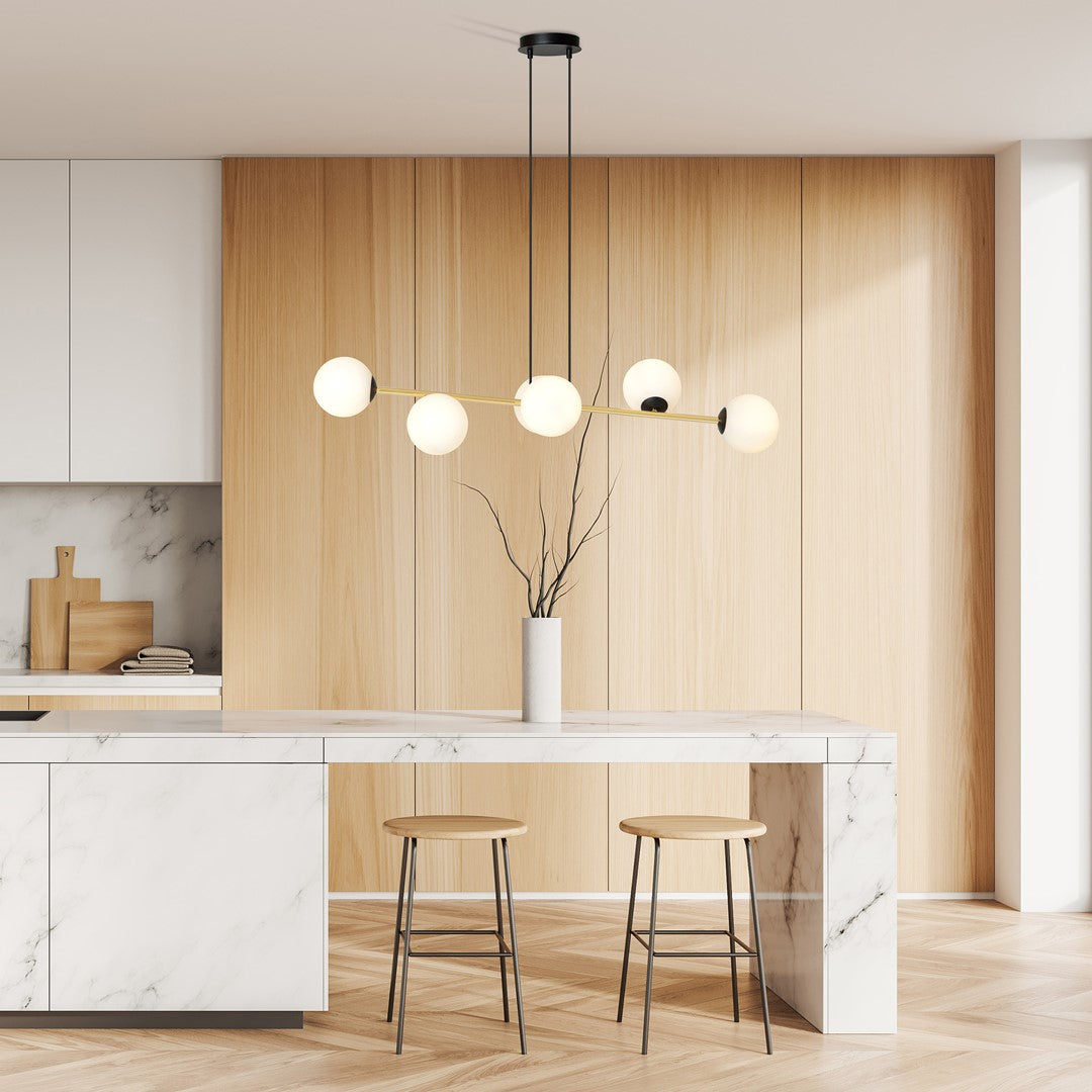 Gravity 6 pendant light black/gold
