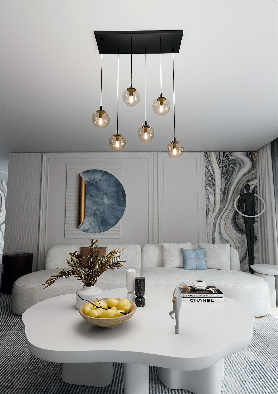 Cosmo 6 pendant light amber