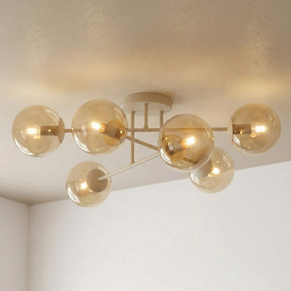 Roma 6 ceiling lamp mocha/amber