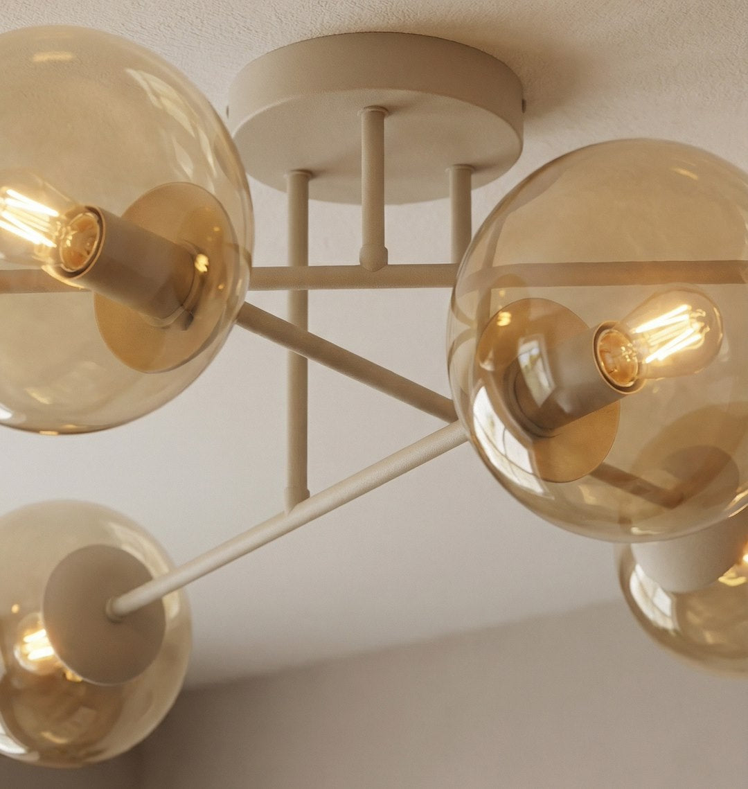 Roma 6 ceiling lamp mocha/amber