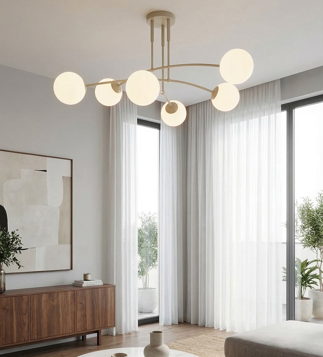 Nails 6 ceiling lamp mocha/opal
