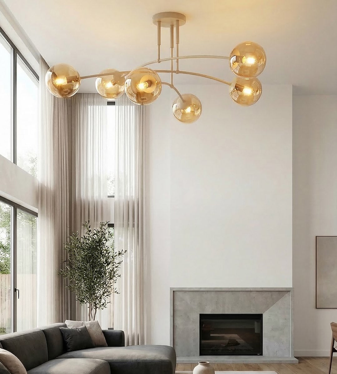 Pregos 6 ceiling lamp mocha/honey