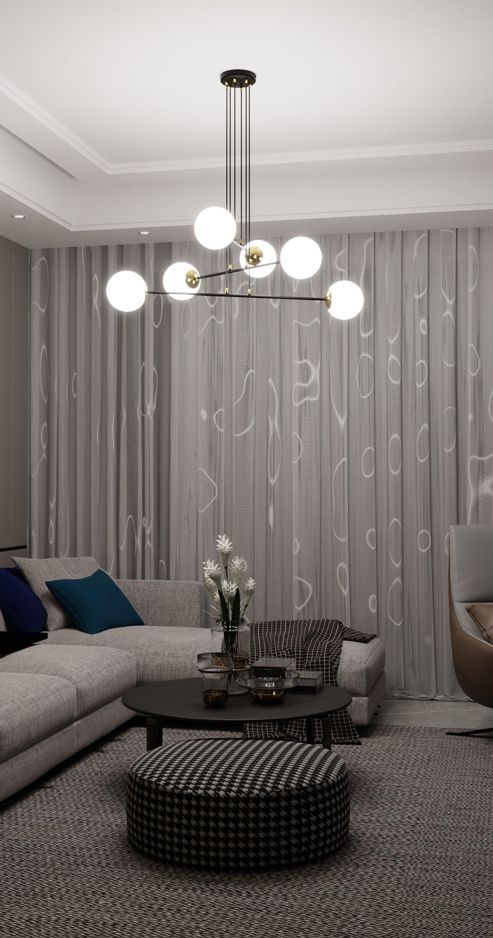 Ognis 6 pendant light black