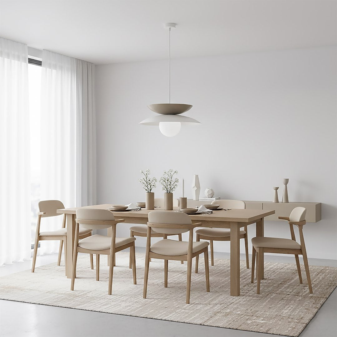 Nagoya 1 pendellampe hvid/mokka
