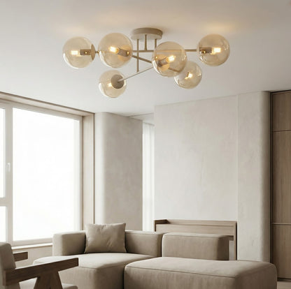 Roma 6 ceiling lamp mocha/amber