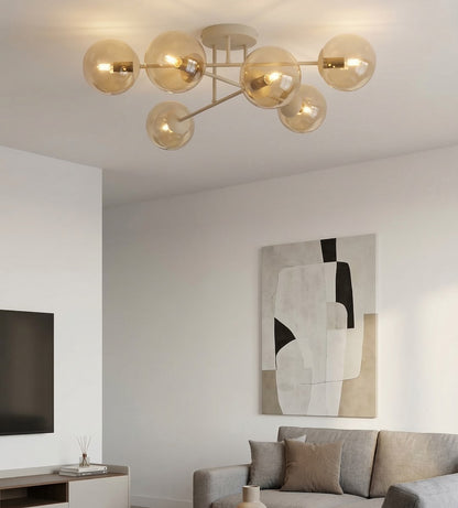 Roma 6 ceiling lamp mocha/amber
