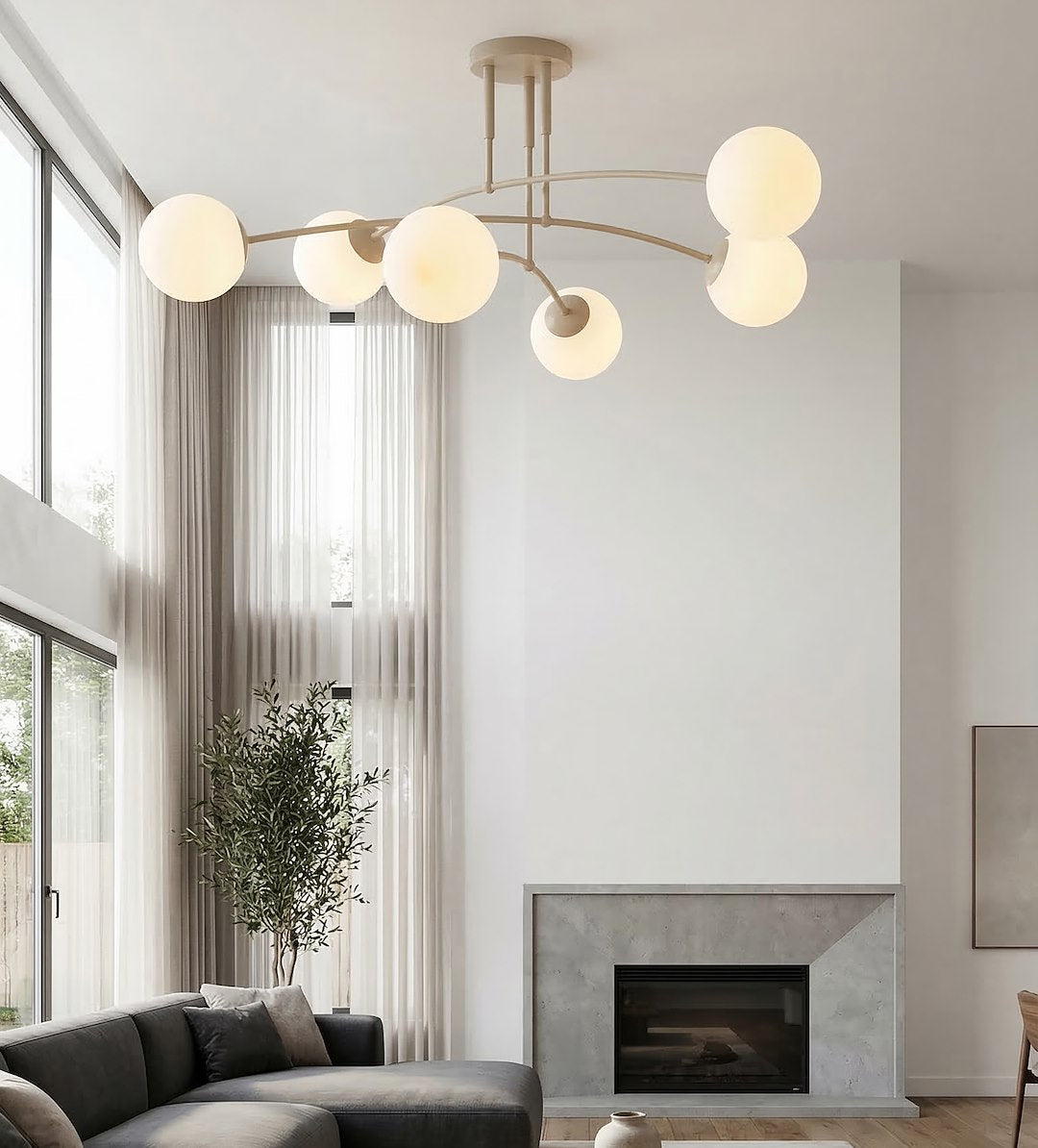 Nails 6 ceiling lamp mocha/opal