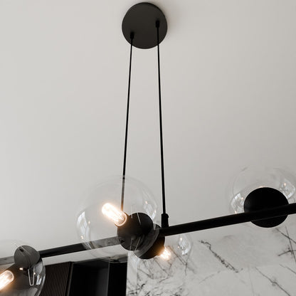 Rossi 6 pendant light black/clear