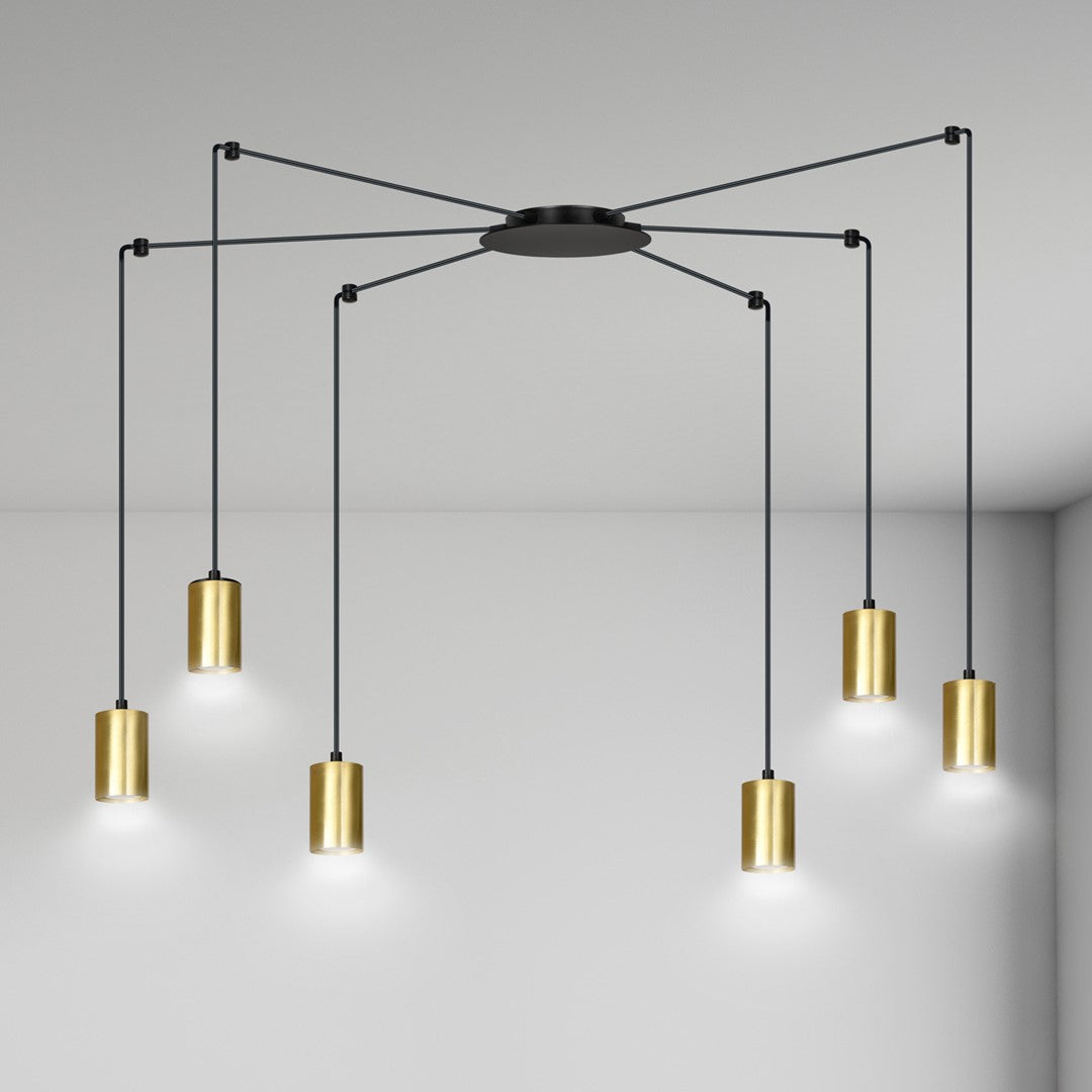 Traker 6 pendant light black/gold