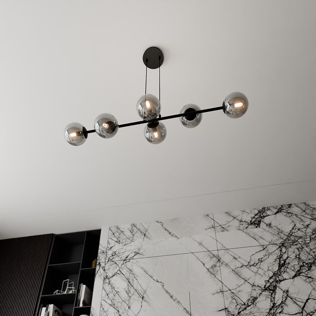 Rossi 6 pendant light black/graphite