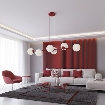 Magnus 6 pendant lamp burgundy/opal