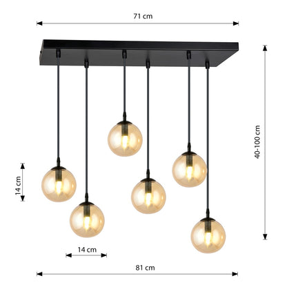 Cosmo 6 pendant light amber