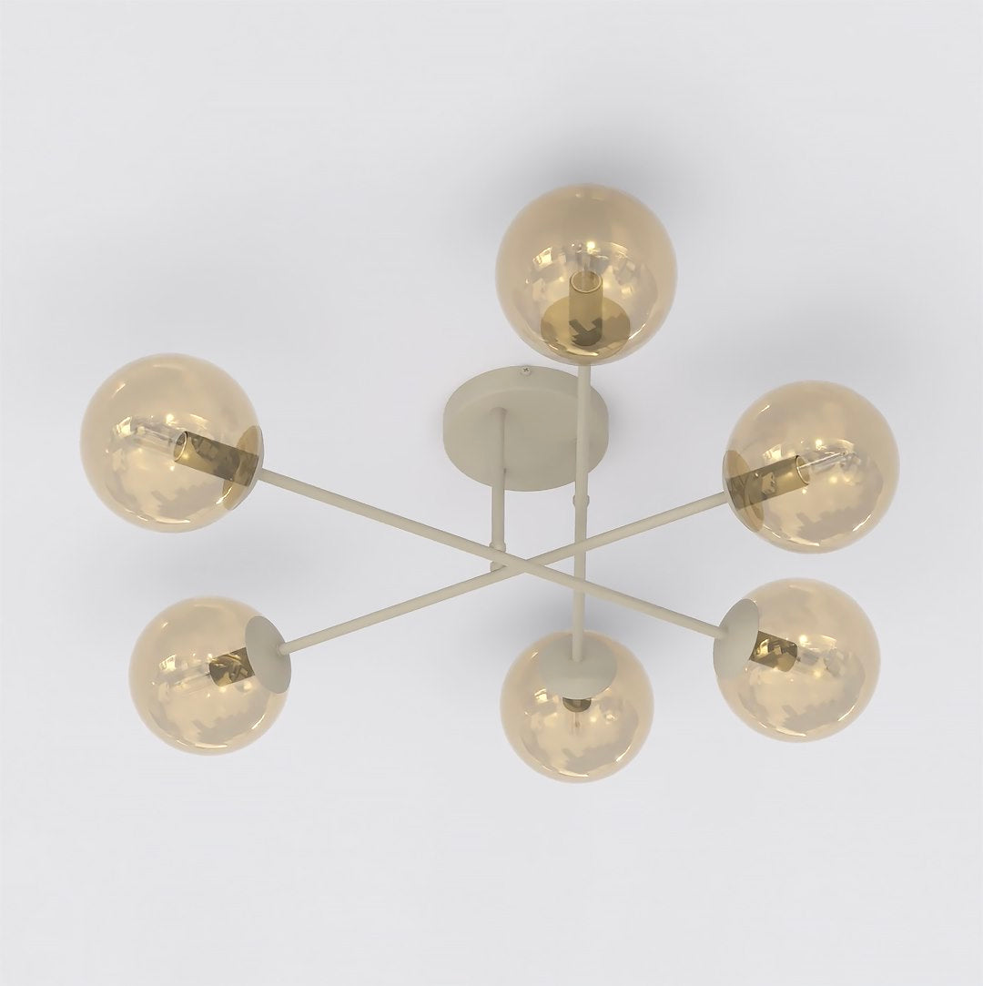 Roma 6 ceiling lamp mocha/amber