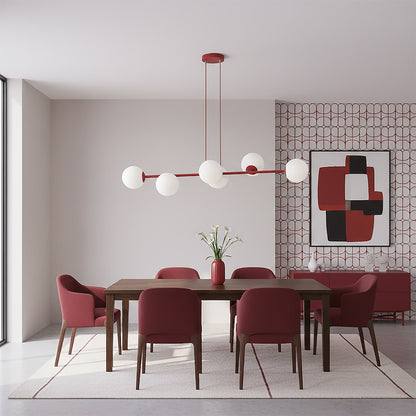 Magnus 6 pendant lamp burgundy/opal