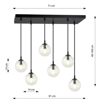 Cosmo 6 pendant light clear