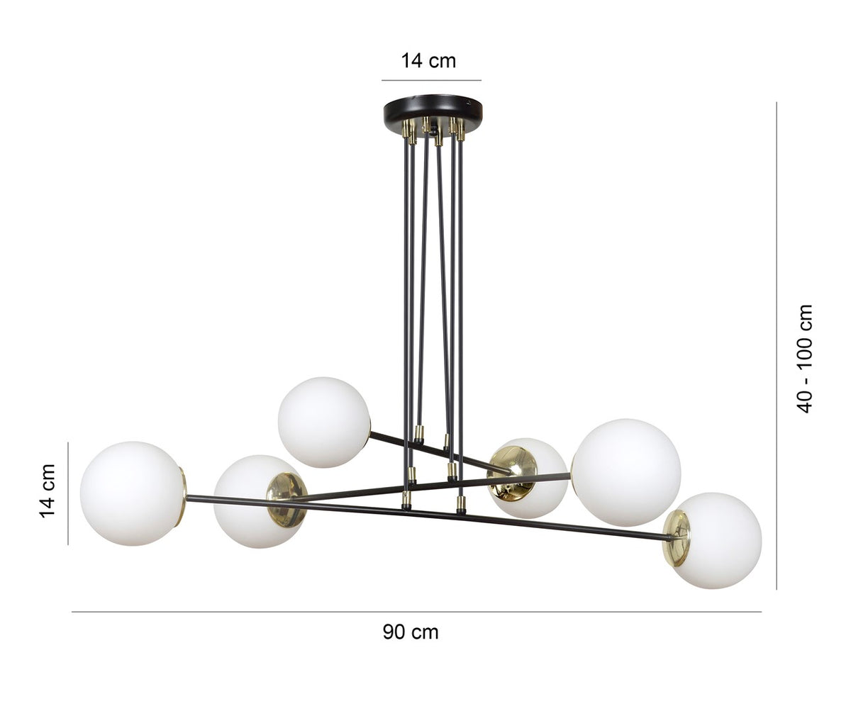 Ognis 6 pendant light black