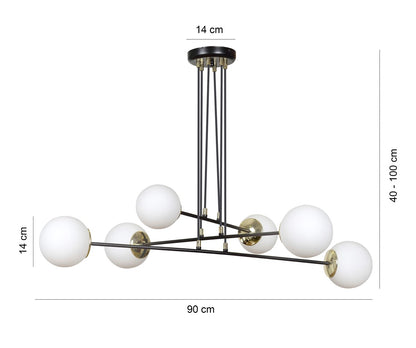Ognis 6 pendant light black