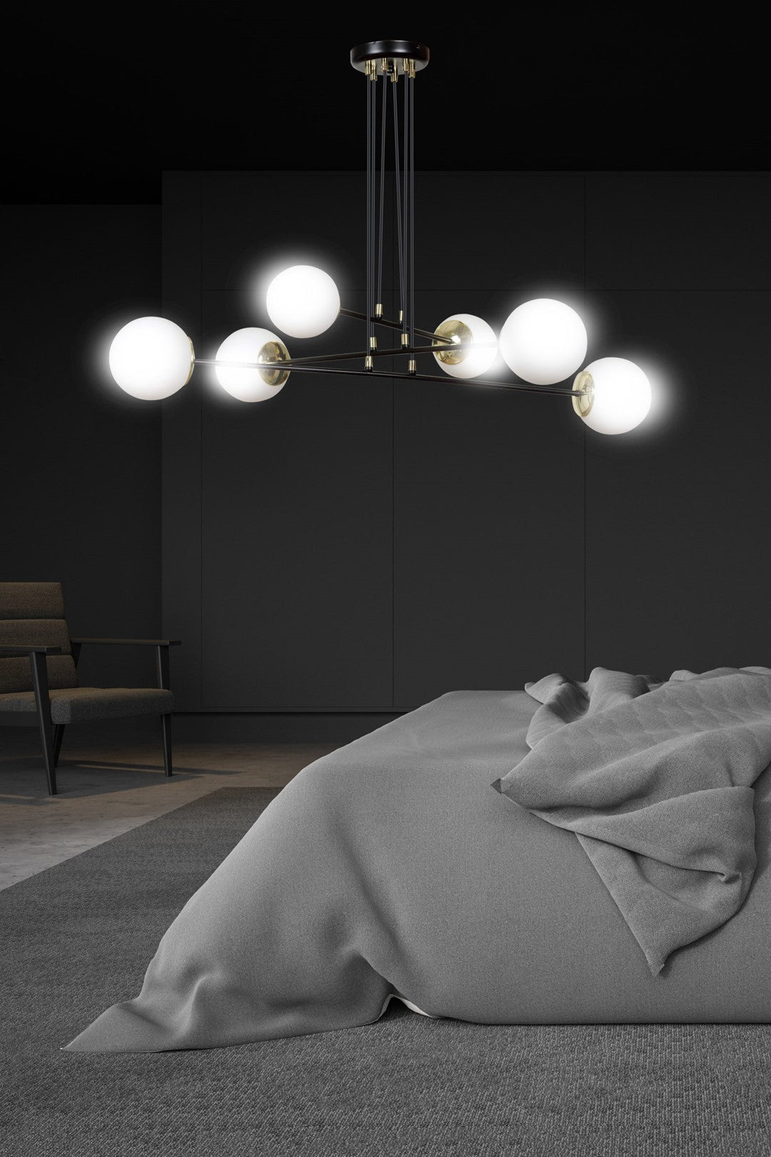 Ognis 6 pendant light black
