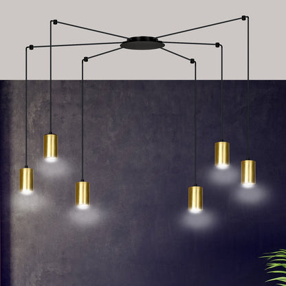 Traker 6 pendant light black/gold