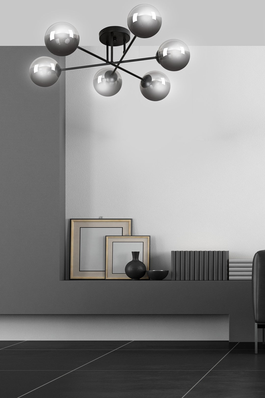 Brendi 6B ceiling lamp black/graphite