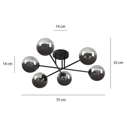 Brendi 6B ceiling lamp black/graphite