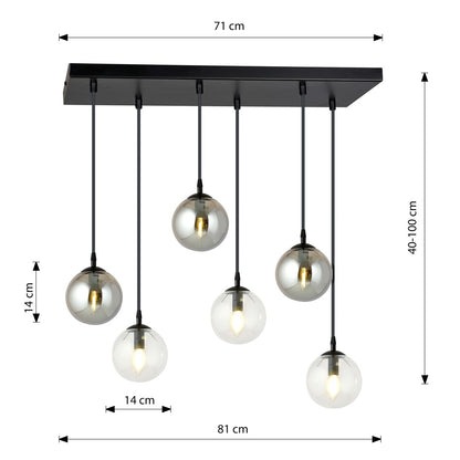 Cosmo 6 pendant light mixed