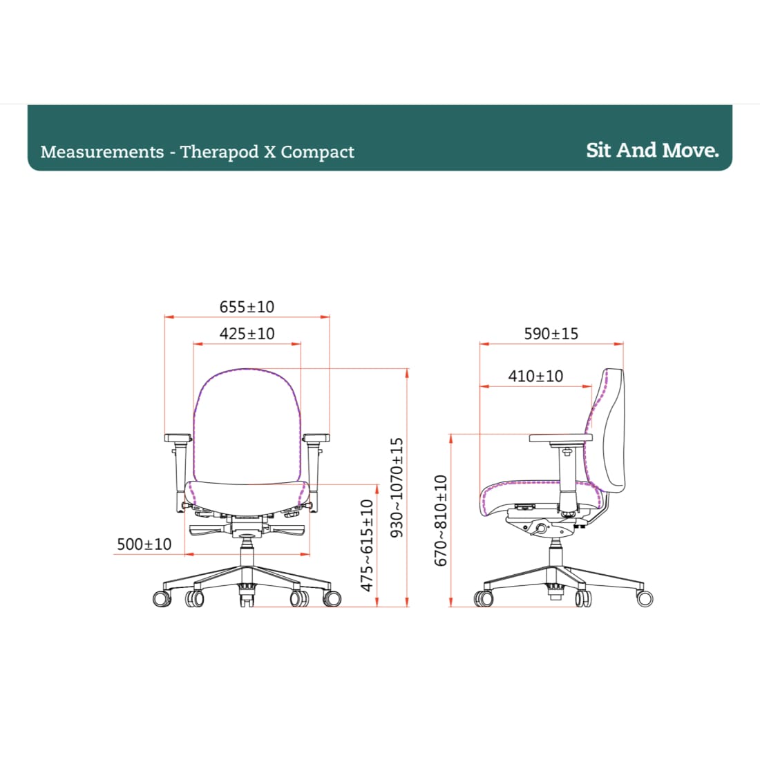 Sit And Move Therapod X Compact Mørkegrå - Kontorstol Uldfilt Fenice