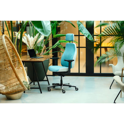 Sit And Move Therapod X2 HR Hovedstøtte Azur - Kontorstol Facet Uld Azur/Askgrå