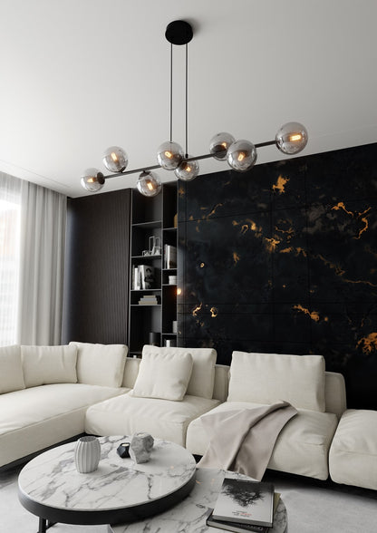 Rossi 8 pendant light black/graphite