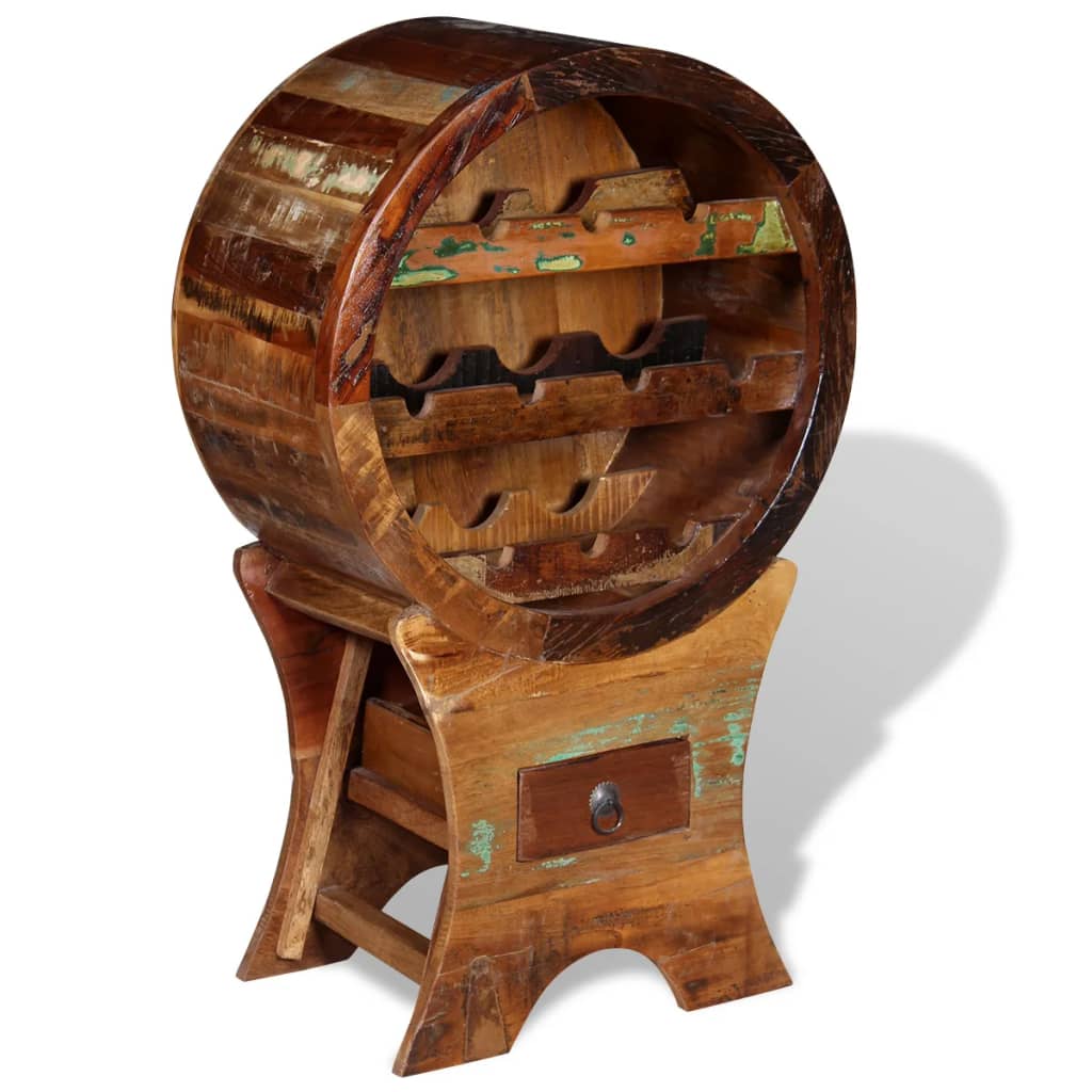 Vinreol Til 10 Flasker Massivt Genbrugstræ