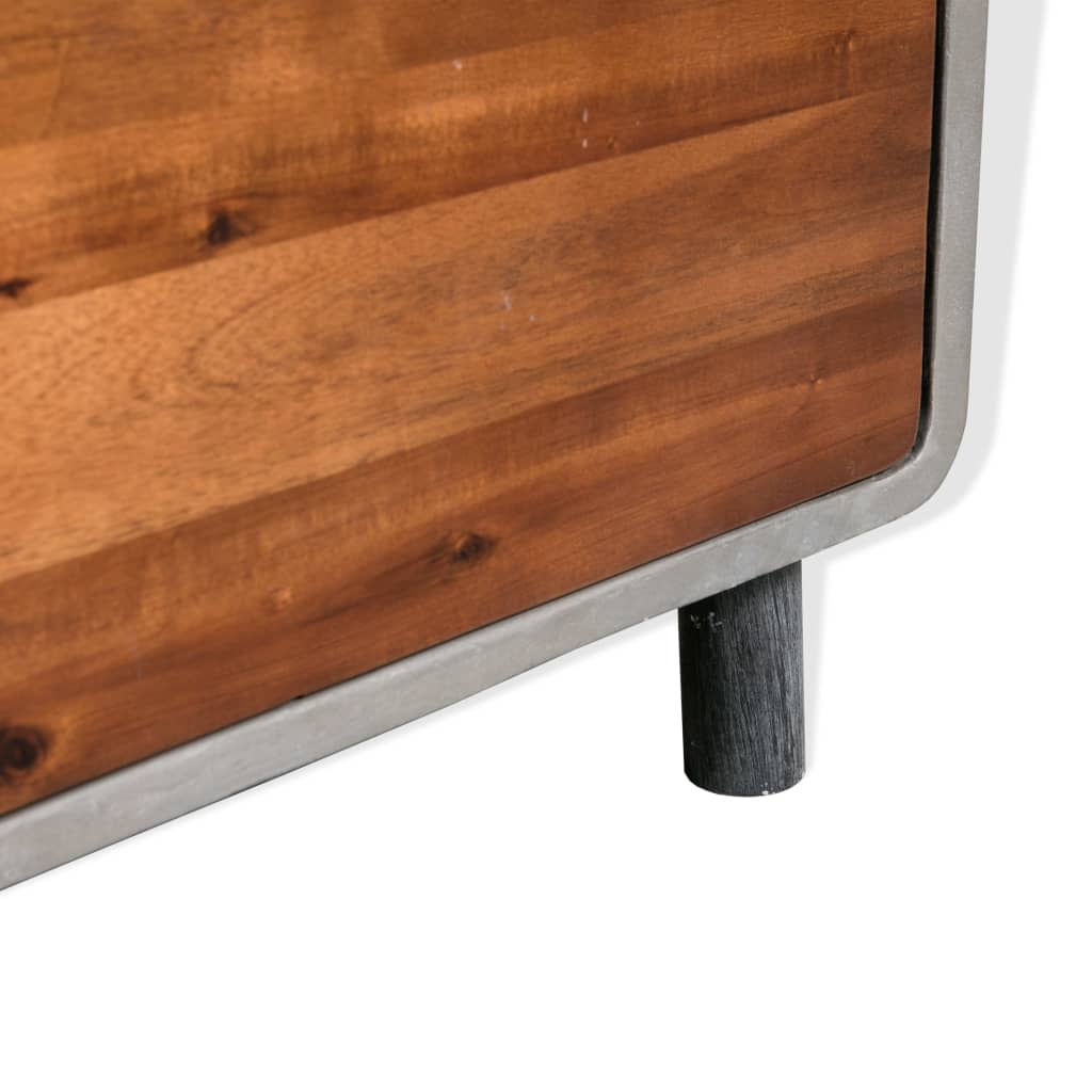 Natbord I Beton Og Massivt Akacietræ 40 X 30 X 50 Cm