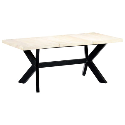 Spisebord Med Krydsstel 180 Cm Massivt Genbrugstræ Og Stål