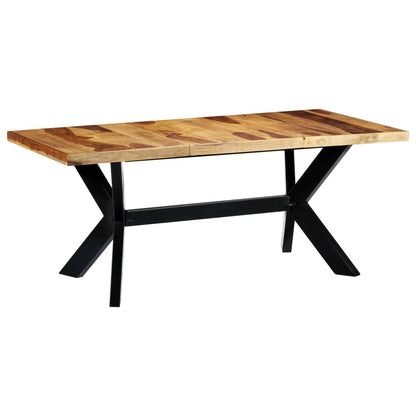Spisebord Med Krydsstel 180 Cm Massivt Genbrugstræ Og Stål