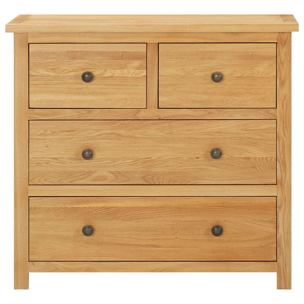 Kommode 80X35X75 Cm Massivt Egetræ