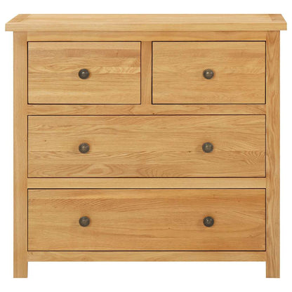Kommode 80X35X75 Cm Massivt Egetræ