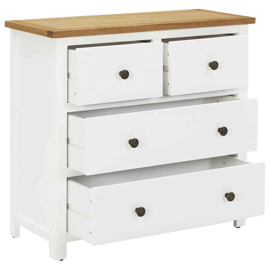 Kommode 80X35X75 Cm Massivt Egetræ